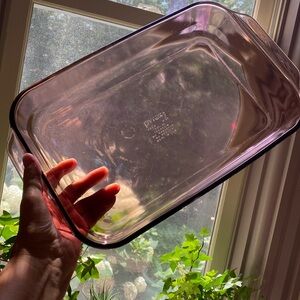 Pyrex Cranberry Visions 3 Qt. Glass Rectangle Pan Dish 235-R Vintage 80s